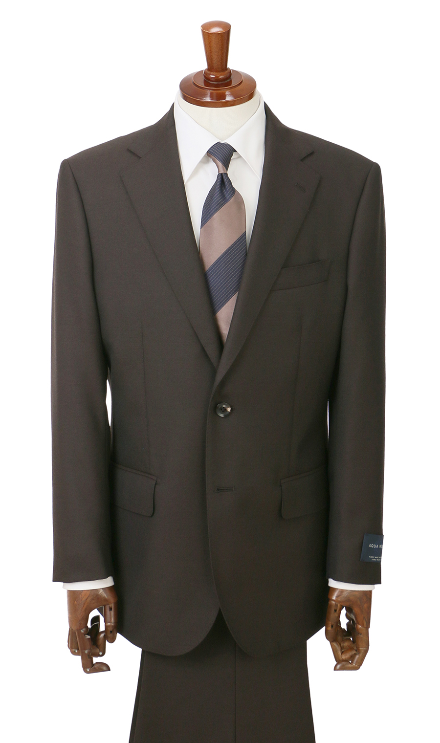 プレミアムスタンダードスーツ【AQUA WOOL】 ブラウン 体型:A体(標準型),号数（身長）:4号(165cm)