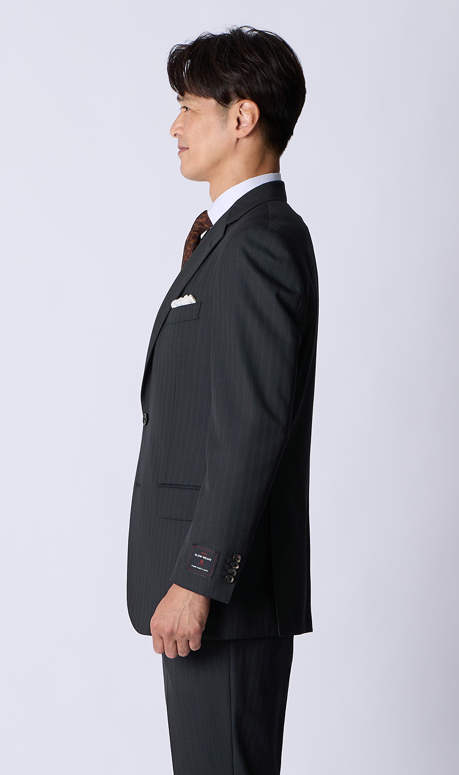 プレミアムスタンダードスーツ【MIYUKI SLOW WEAVE】 ネイビー 体型:A体(標準型),号数（身長）:3号(160cm)