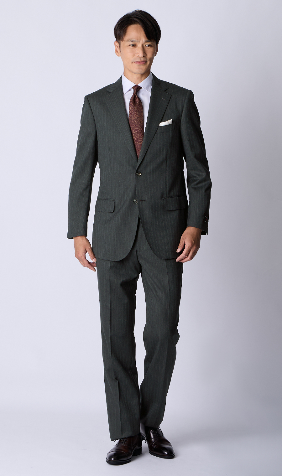 プレミアムスタンダードスーツ【MIYUKI SLOW WEAVE】 グレー 体型:A体(標準型),号数（身長）:3号(160cm)