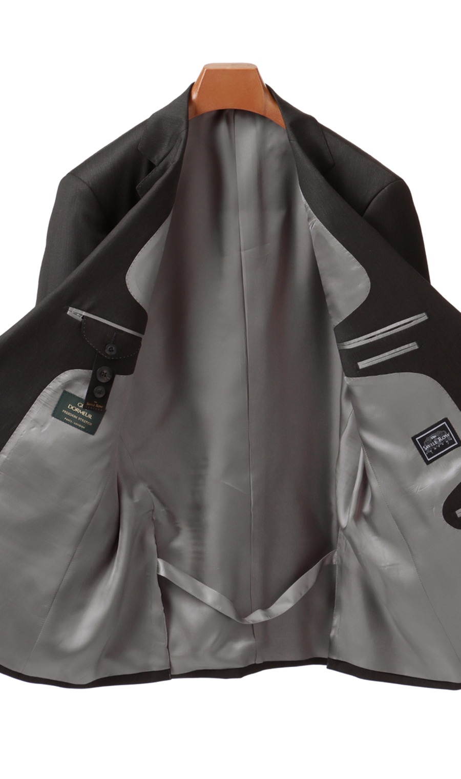 プレミアムスタンダードスーツ《DORMEUIL》 グレー 体型:AB体(がっちり型),号数（身長）:3号(160cm)