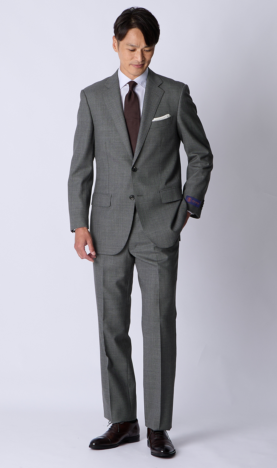 プレミアムスタンダードスーツ【CAVENDISH】 グレー 体型:A体(標準型),号数（身長）:3号(160cm)
