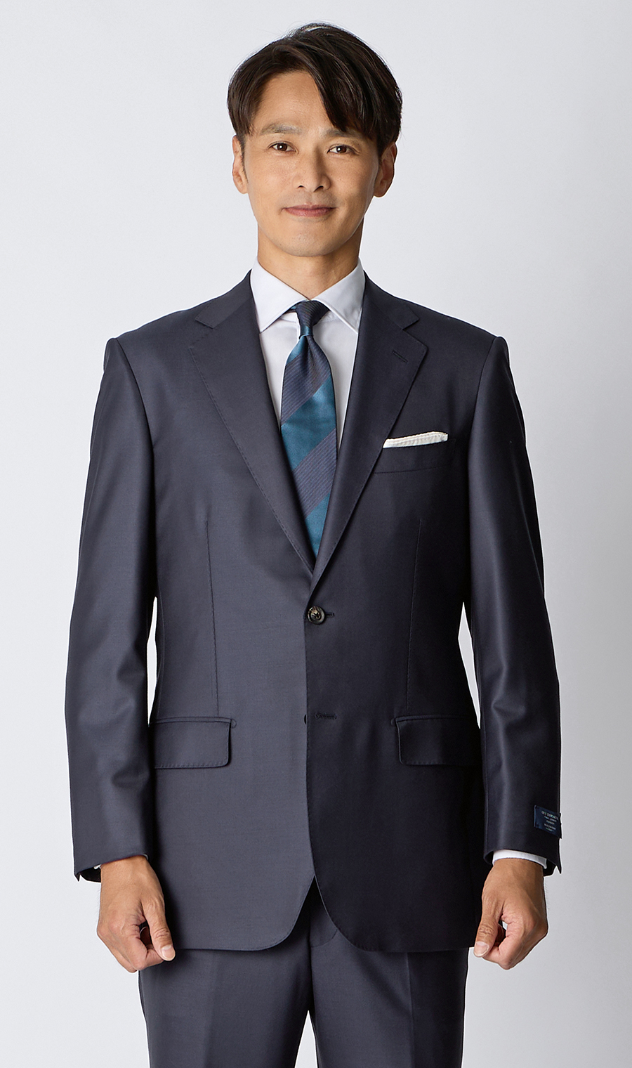 プレミアムスタンダードスーツ【DORMEUIL】【15POINT7】 ネイビー 体型:A体(標準型),号数（身長）:5号(170cm)