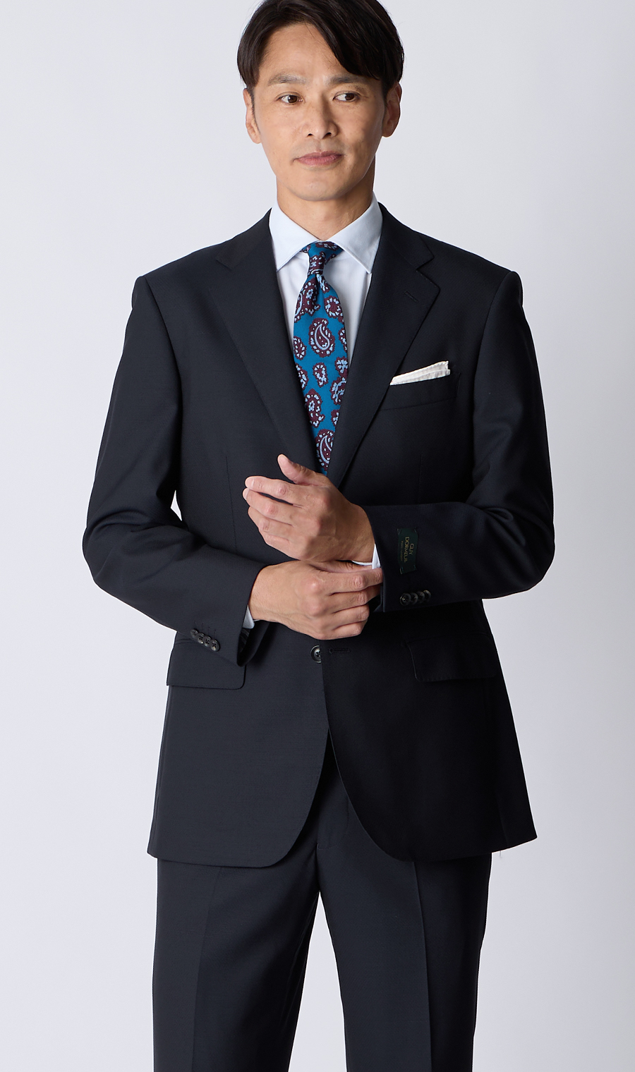 プレミアムスタンダードスーツ【DORMEUIL】 ネイビー 体型:A体(標準型),号数（身長）:3号(160cm)