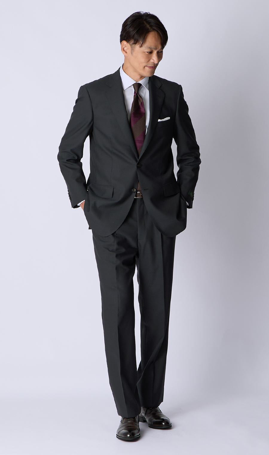 プレミアムスタンダードスーツ【DORMEUIL】 チャコール 体型:A体(標準型),号数（身長）:3号(160cm)