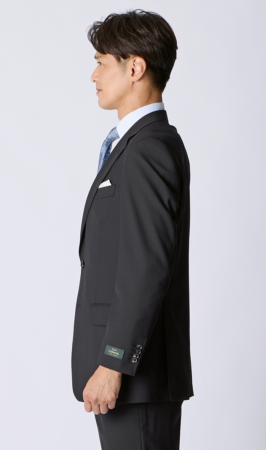 プレミアムスタンダードスーツ【DORMEUIL】 ブラック 体型:AB体(がっちり型),号数(身長):3号(160cm)