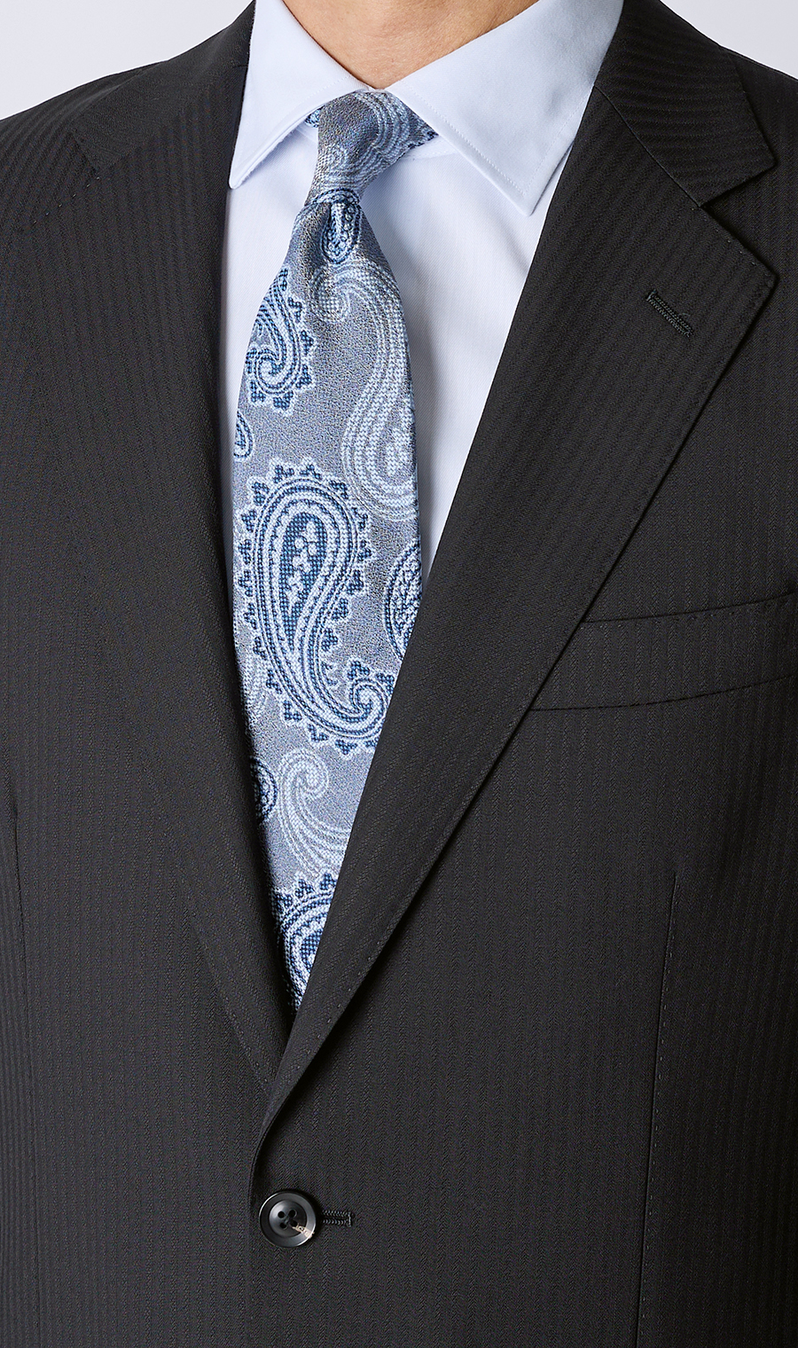 プレミアムスタンダードスーツ【DORMEUIL】 ブラック 体型:AB体(がっちり型),号数(身長):3号(160cm)