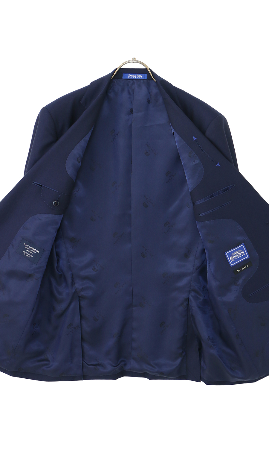 プレミアムスタンダードスーツ【DORMEUIL】【BLUE EMOTION】【Savile Row】 ネイビー 体型:A体(標準型),号数（身長）:5号(170cm)