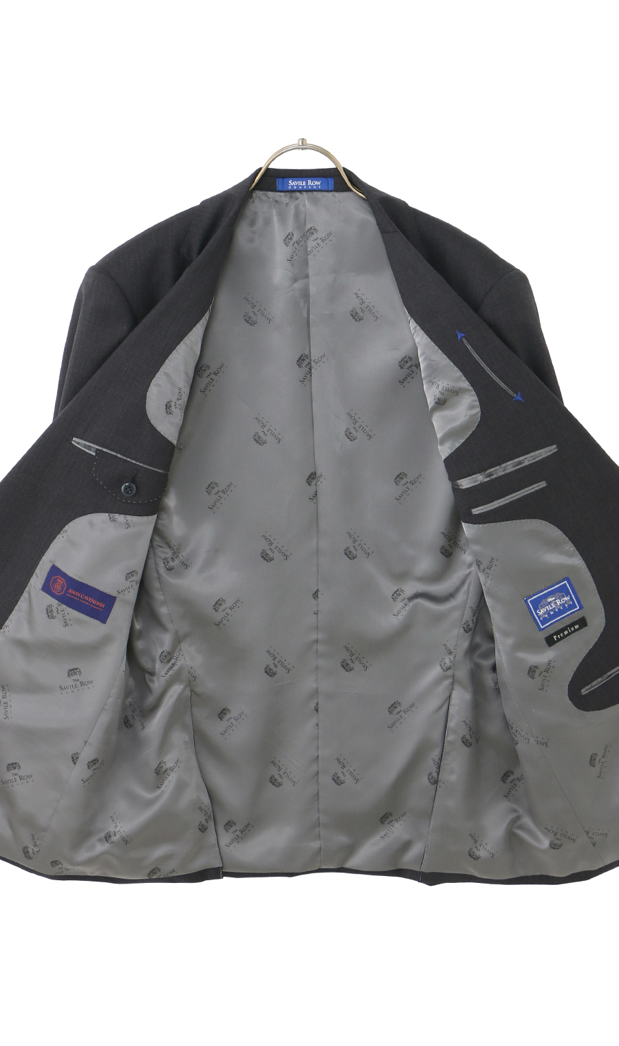 プレミアムスタンダードスーツ【JOHN CAVENDISH】【Savile Row】 グレー 体型:A体(標準型),号数（身長）:5号(170cm)