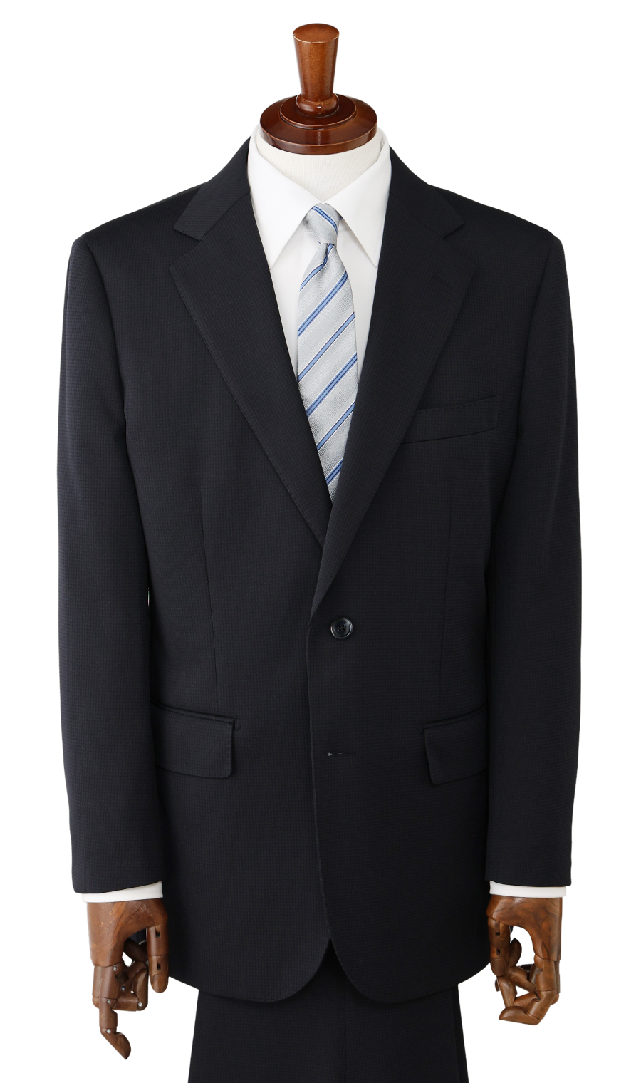 スタンダードスーツ【TioTioPREMIUM】【ACTIVEXPAND】 ネイビー 体型:AB体(がっちり型),号数（身長）:4号(165cm)