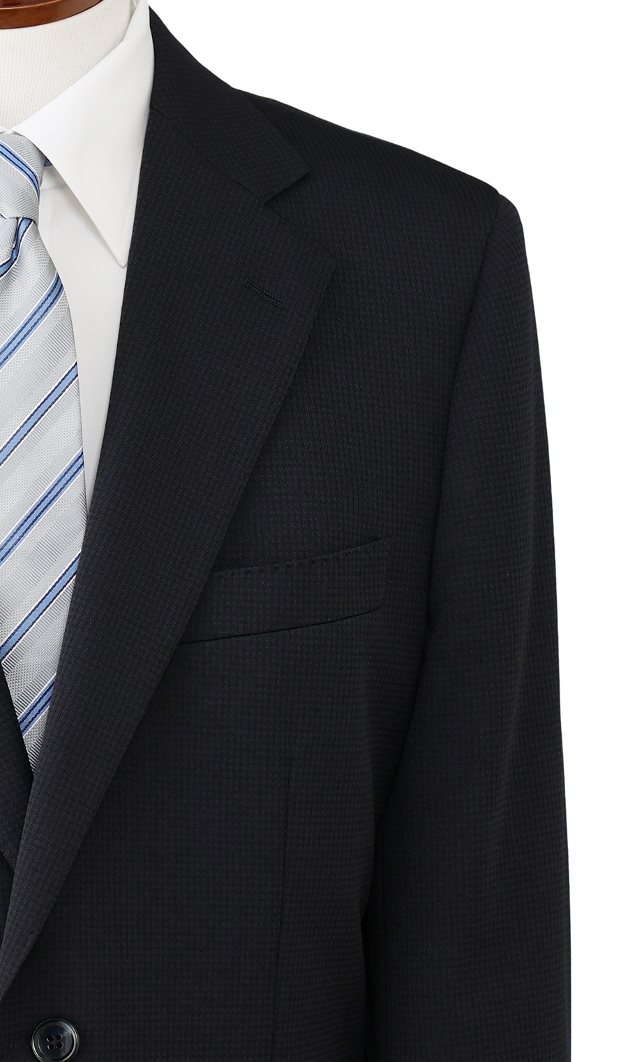 スタンダードスーツ【TioTioPREMIUM】【ACTIVEXPAND】 ネイビー 体型:AB体(がっちり型),号数（身長）:4号(165cm)