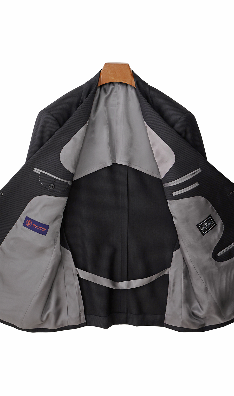 プレミアムスタンダードスーツ【JOHN CAVENDISH】 チャコール 体型:AB体(がっちり型),号数（身長）:4号(165cm)