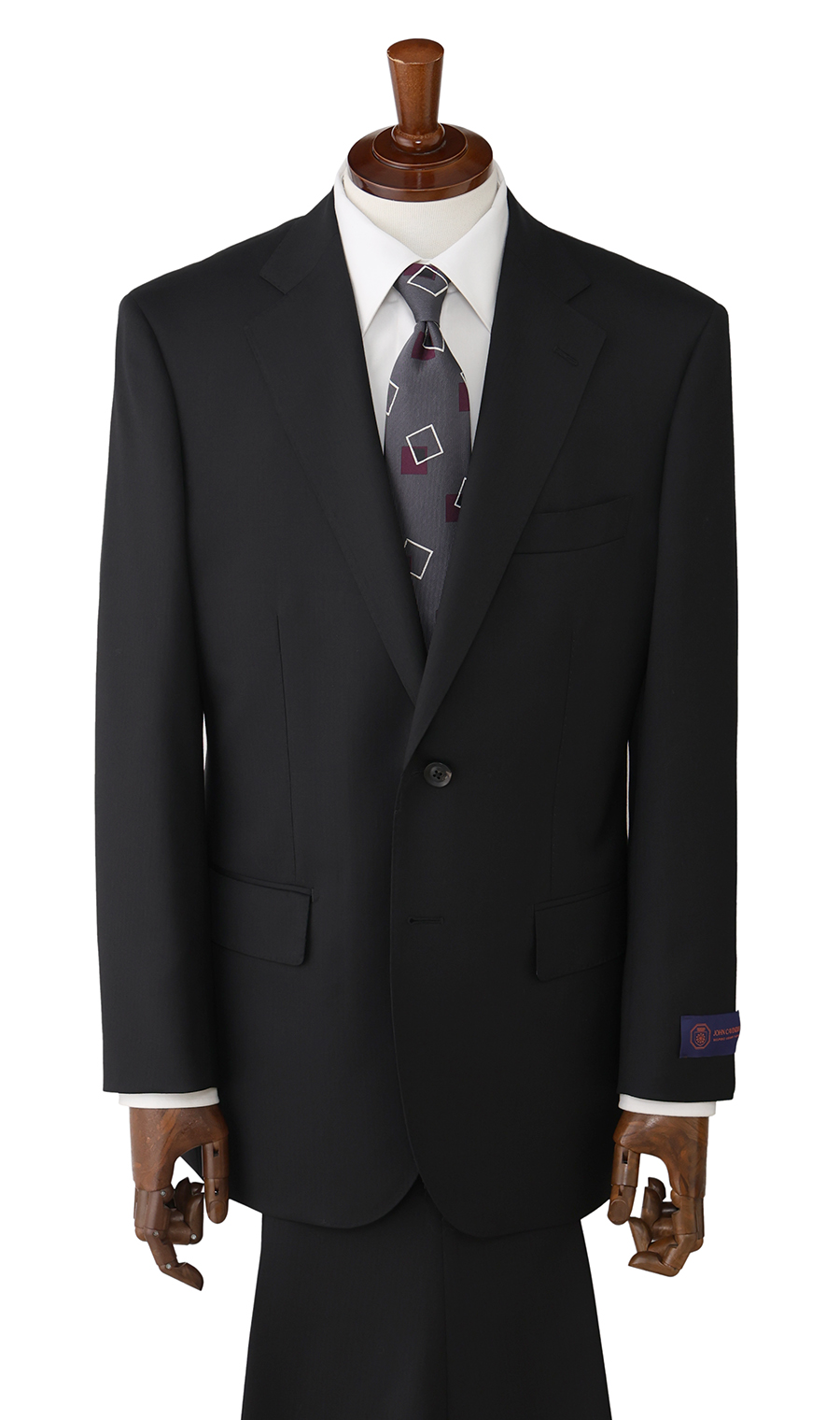 プレミアムスタンダードスーツ【JOHN CAVENDISH】 ブラック 体型:A体(標準型),号数（身長）:5号(170cm)