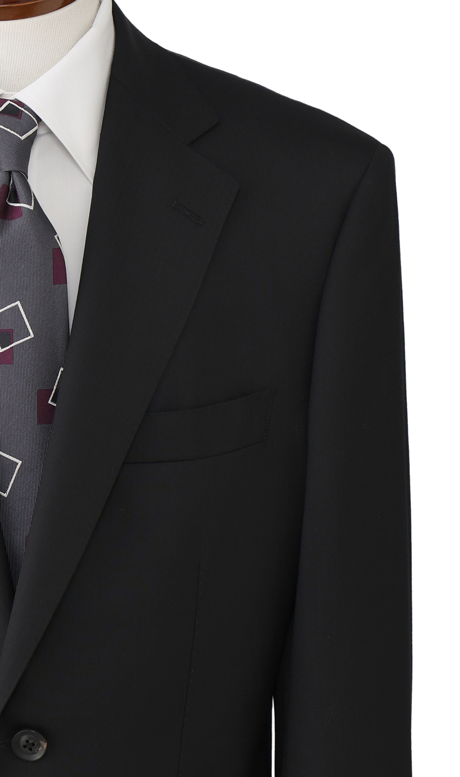 プレミアムスタンダードスーツ【JOHN CAVENDISH】 ブラック 体型:A体(標準型),号数（身長）:5号(170cm)