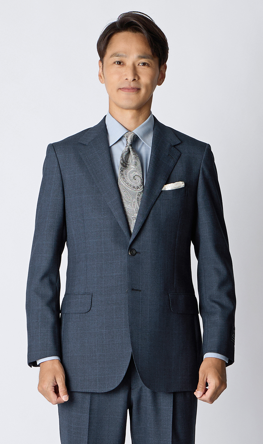 プレミアムスタンダードスーツ【Contemporary Line】 ネイビー 体型:A体(標準型),号数（身長）:3号(160cm)
