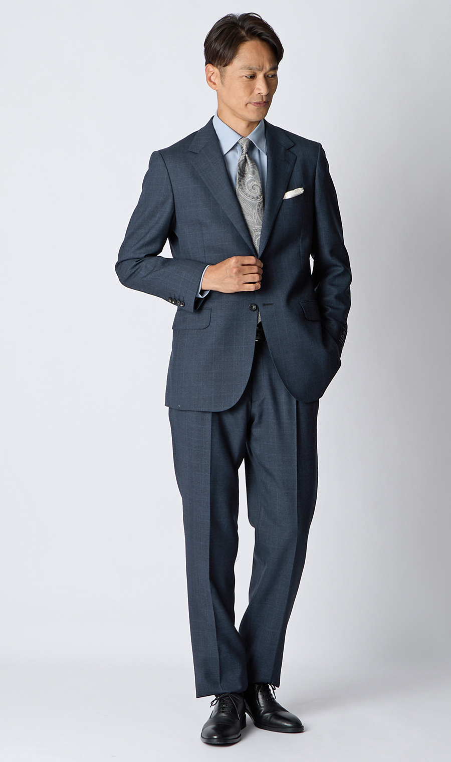 プレミアムスタンダードスーツ【Contemporary Line】 ネイビー 体型:A体(標準型),号数（身長）:3号(160cm)