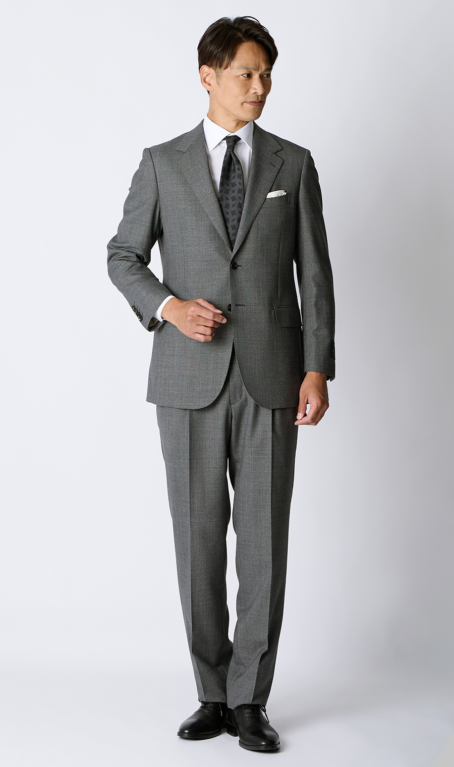 プレミアムスタンダードスーツ【Contemporary Line】 グレー 体型:A体(標準型),号数（身長）:3号(160cm)