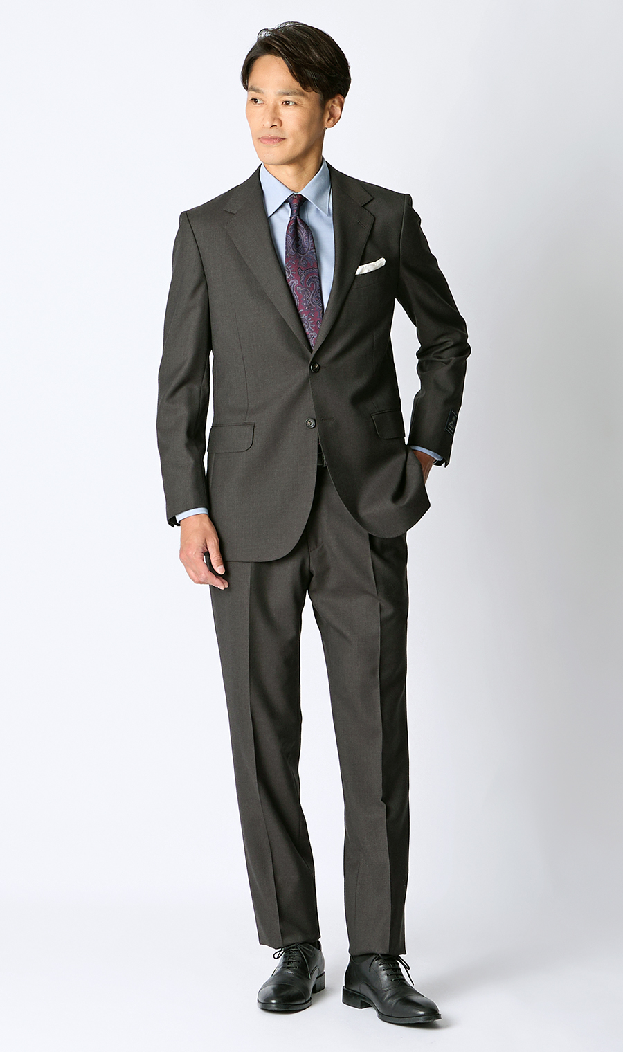 プレミアムスタンダードスーツ【Contemporary Line】 ブラウン 体型:A体(標準型),号数（身長）:3号(160cm)