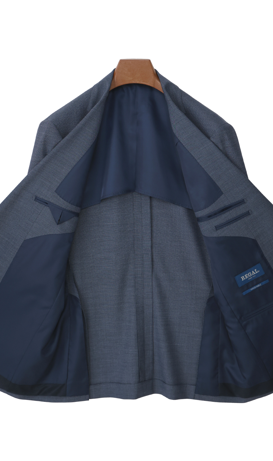 スタンダードスーツ【肩くるしくないスーツ】【Plastics Smart】 ブルー 体型:A体(標準型),号数(身長):7号(180cm)