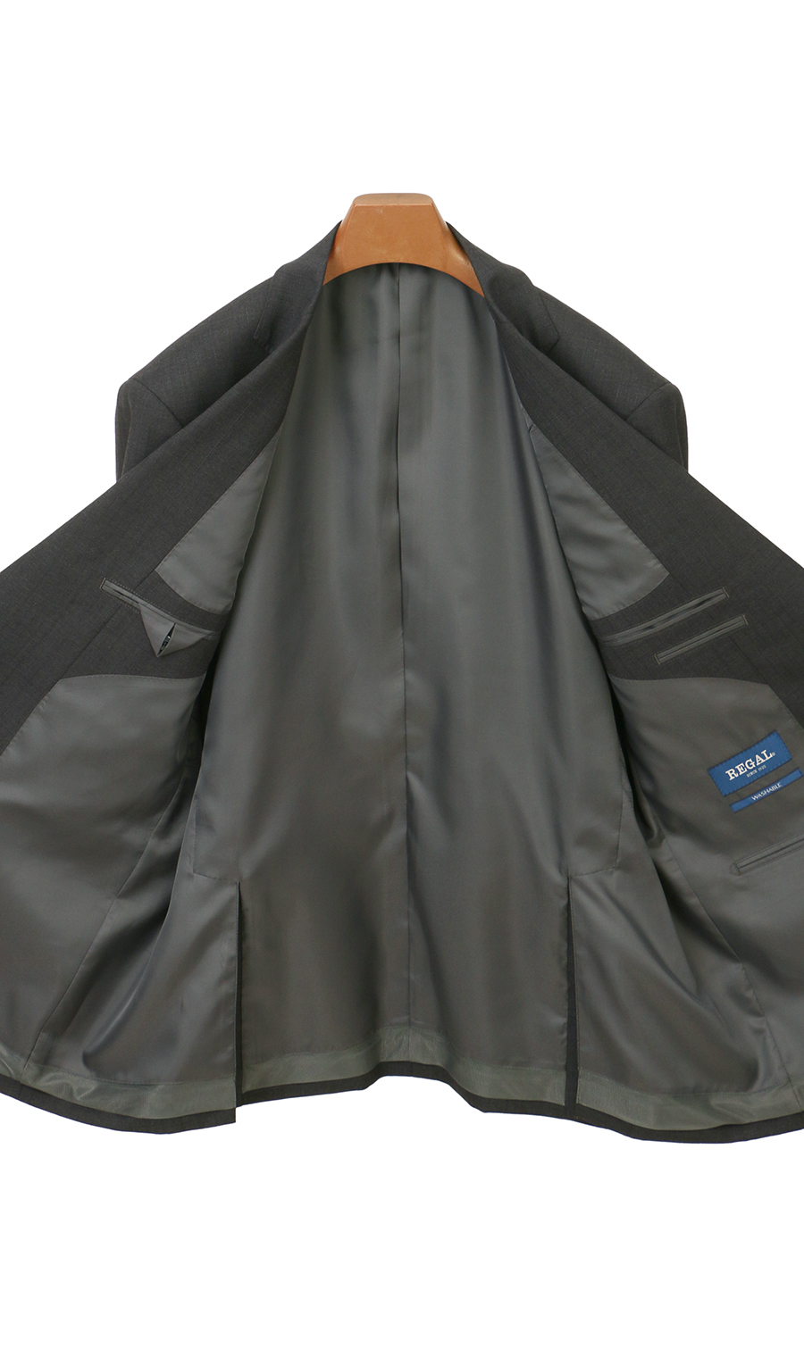 スタンダードスーツ【キング&トール】【Plastics Smart】 チャコール 体型:E体(大きいサイズ),号数（身長）:4号(165cm)