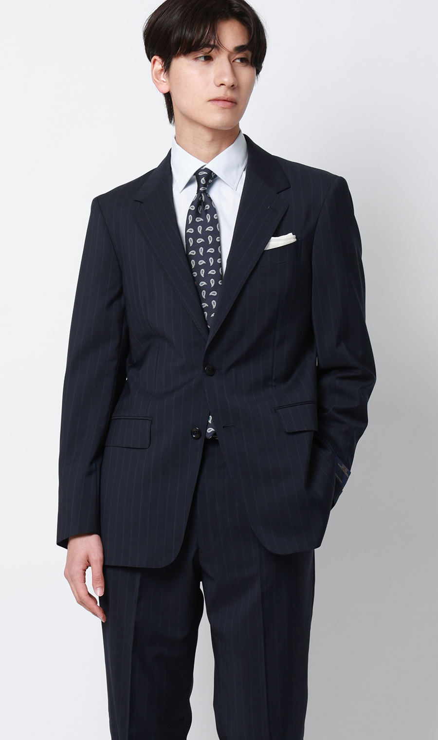プレミアムスタイリッシュスーツ【MARLANE】 ネイビー 体型:A体(標準型),号数(身長):4号(165cm)