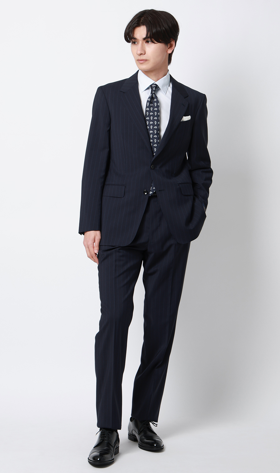 プレミアムスタイリッシュスーツ【MARLANE】 ネイビー 体型:A体(標準型),号数(身長):4号(165cm)