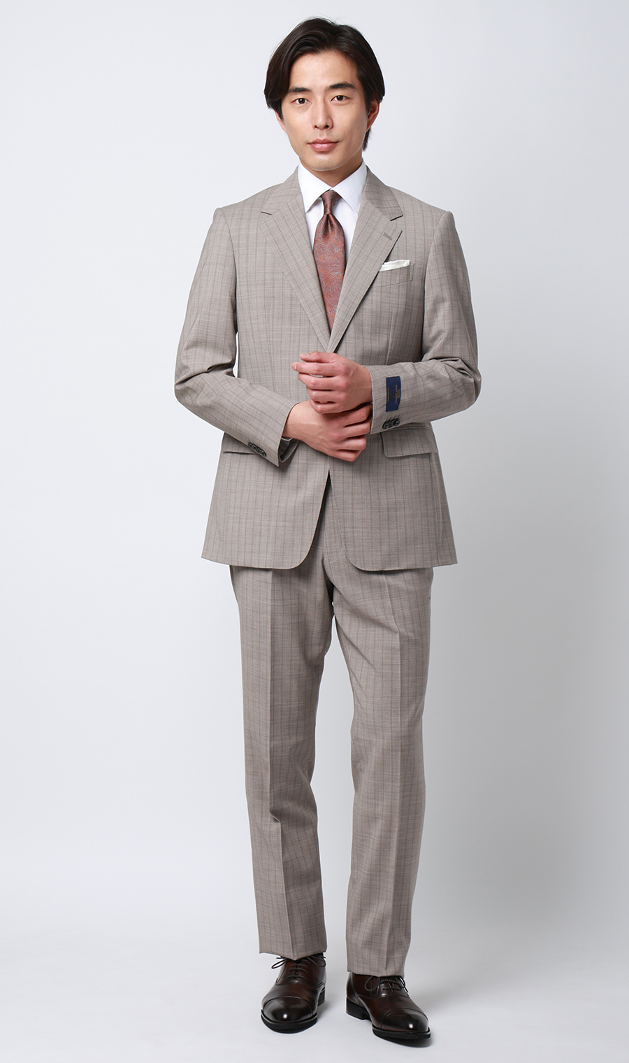 プレミアムスタイリッシュスーツ【MARLANE】 ベージュ 体型:A体(標準型),号数（身長）:4号(165cm)