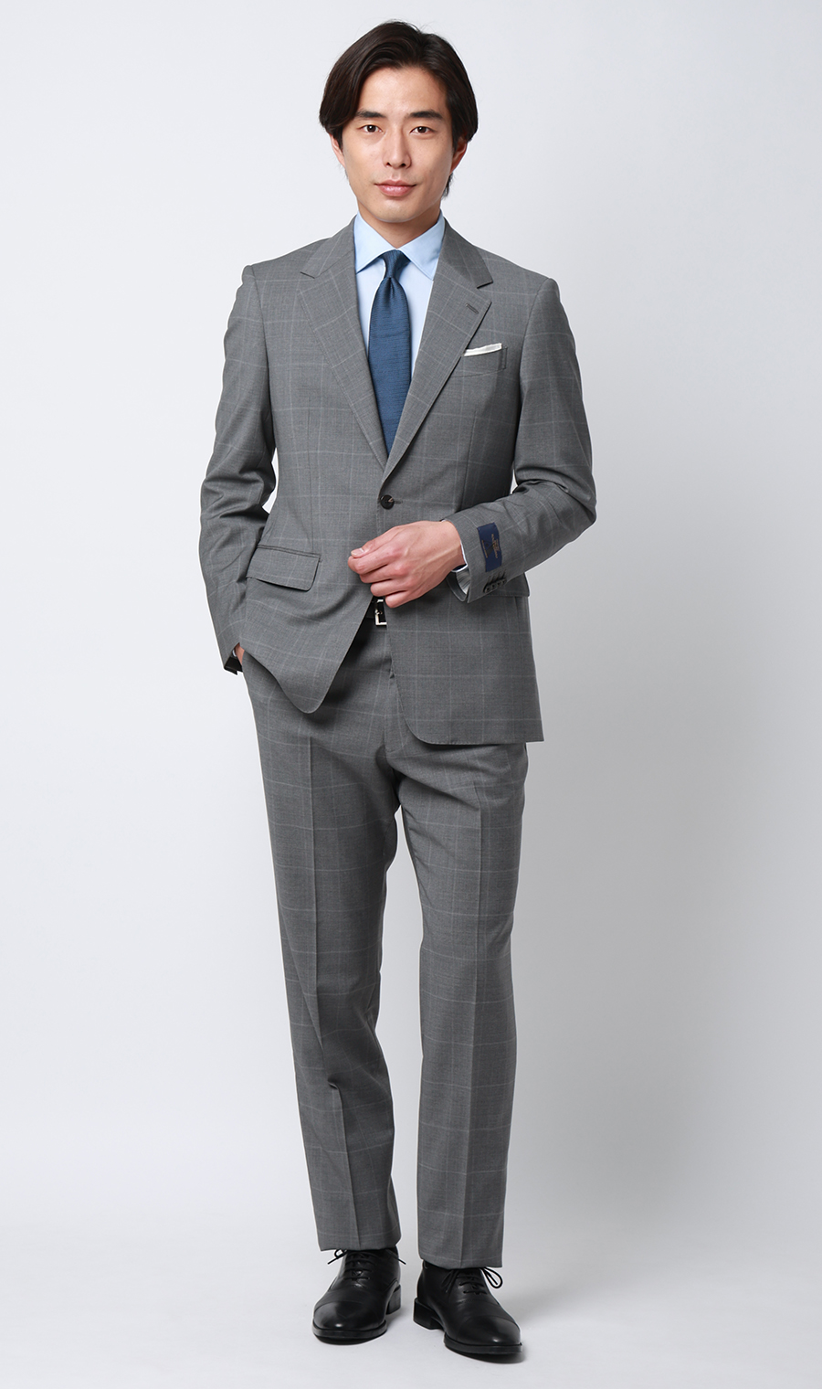 プレミアムスタイリッシュスーツ【MARLANE】 グレー 体型:A体(標準型),号数（身長）:5号(170cm)