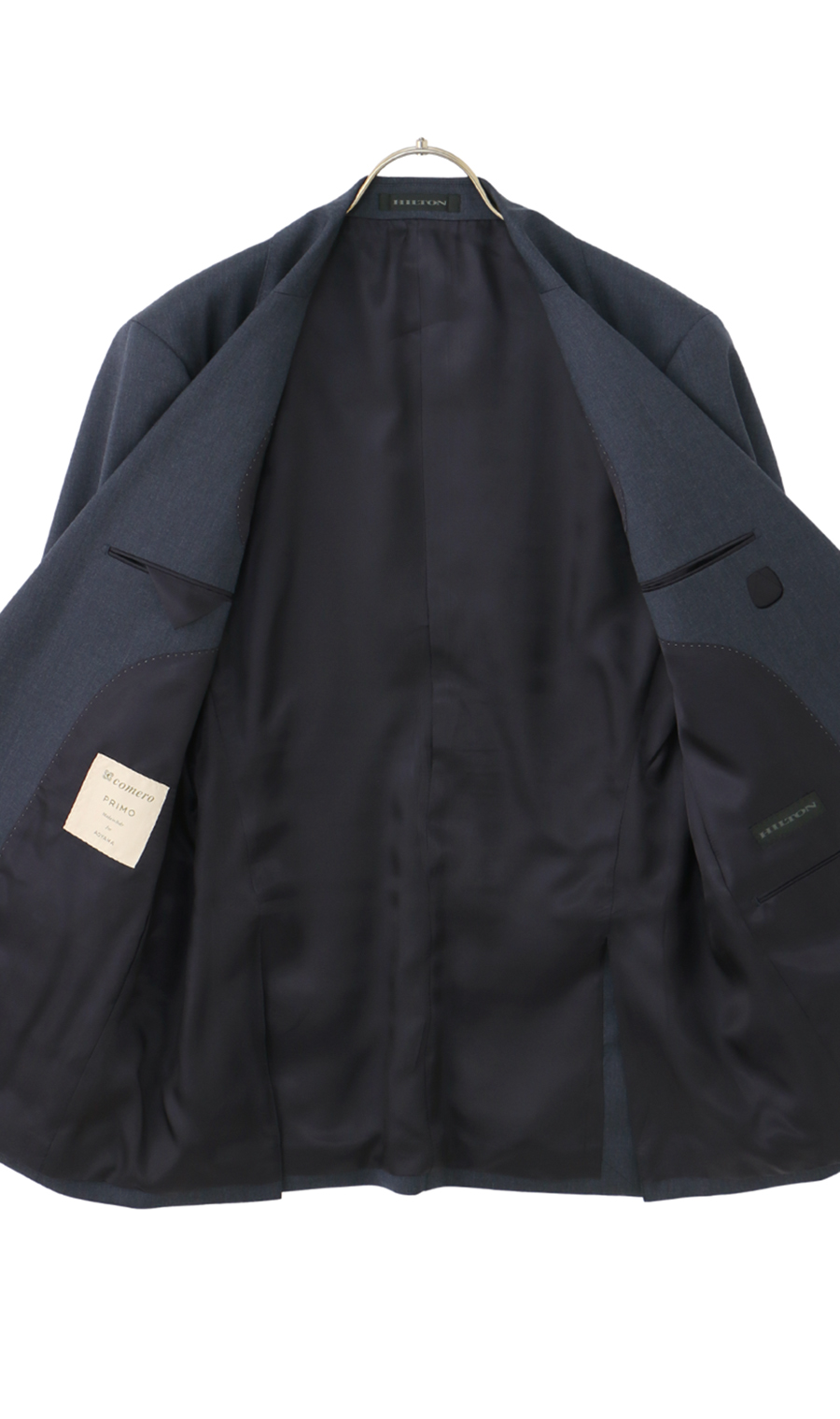 プレミアムスタイリッシュスーツ【COMERO】【HILTON】 ブルー 体型:A体(標準型),号数(身長):4号(165cm)