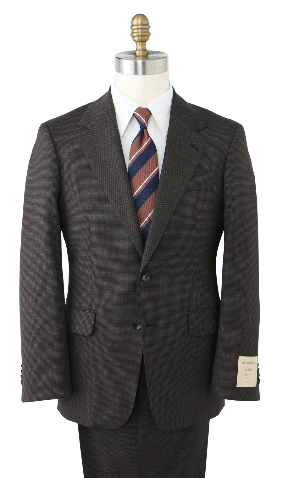 プレミアムスタイリッシュスーツ【COMERO】【HILTON】 ブラウン 体型:A体(標準型),号数(身長):4号(165cm)