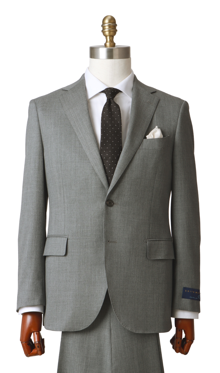 プレミアムスタイリッシュスーツ《SUITO WOOL》 ライトグレー 体型:AB体(がっちり型),号数（身長）:4号(165cm)