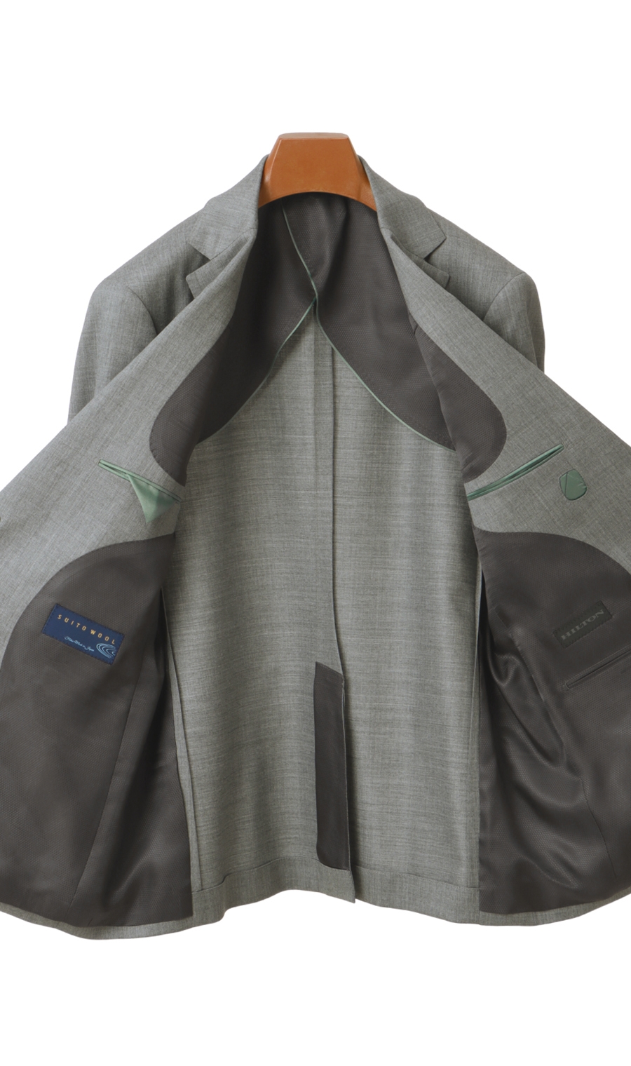 プレミアムスタイリッシュスーツ《SUITO WOOL》 ライトグレー 体型:AB体(がっちり型),号数（身長）:4号(165cm)