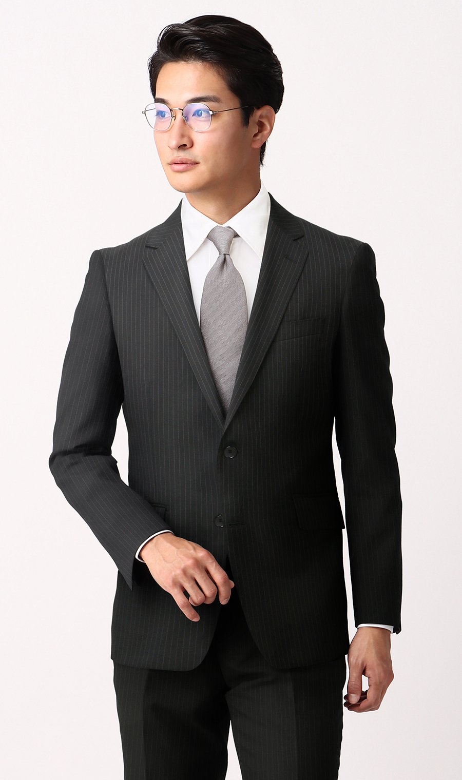 スタイリッシュスーツ《ウォッシャブル》《Plastics Smart》 ブラック 体型:AB体(がっちり型),号数（身長）:3号(160cm)