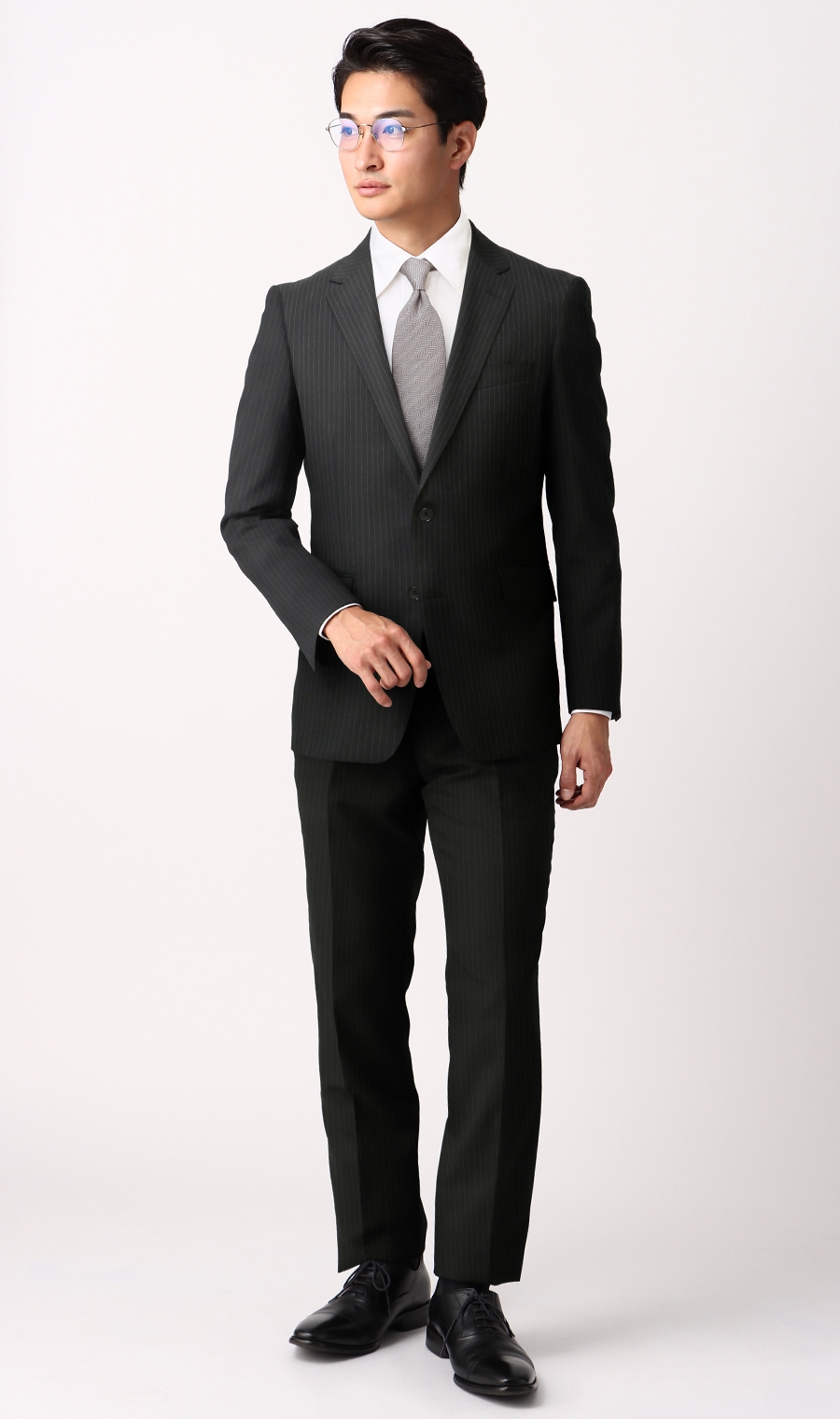 スタイリッシュスーツ《ウォッシャブル》《Plastics Smart》 ブラック 体型:AB体(がっちり型),号数（身長）:3号(160cm)