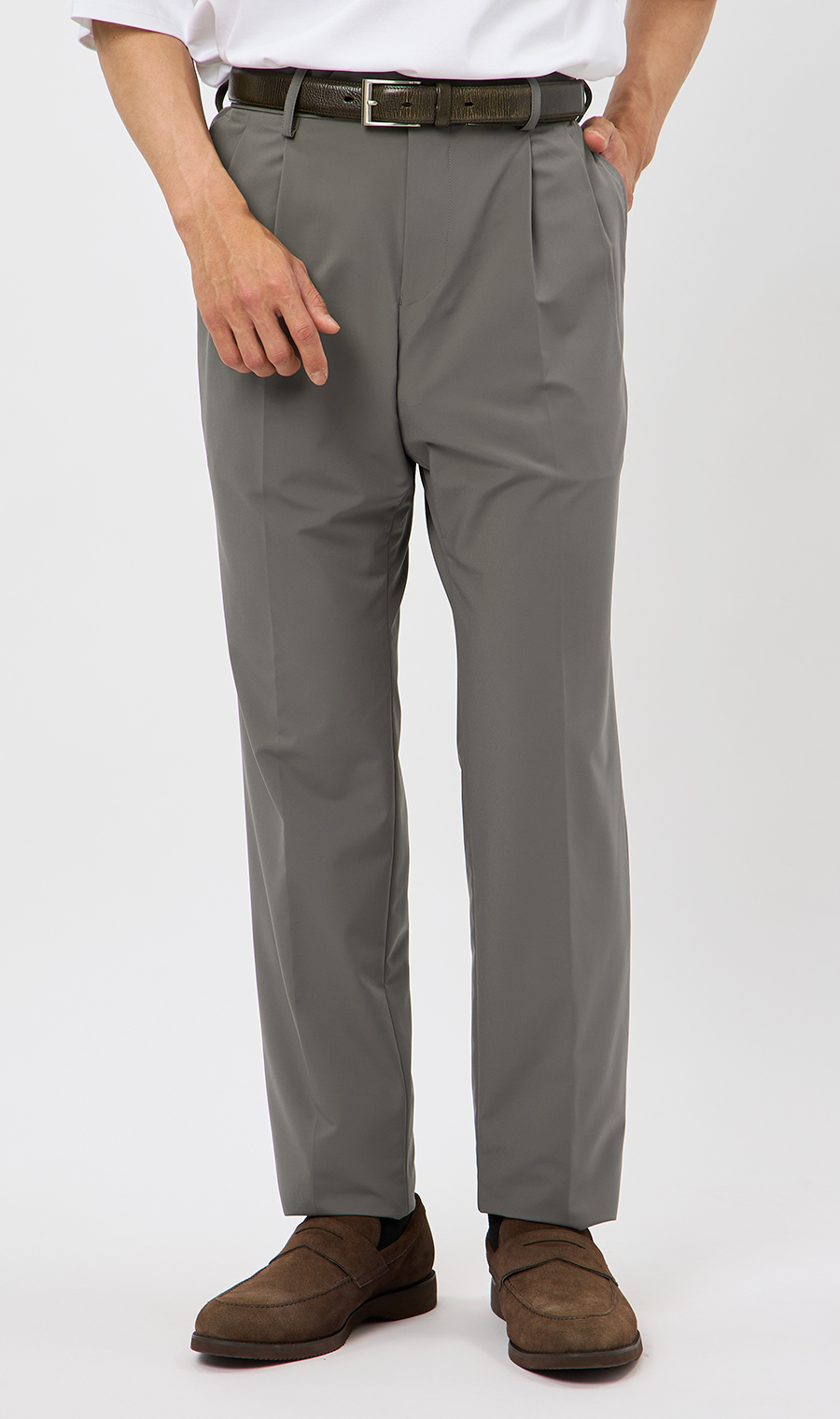 プレミアムスタイリッシュスーツ【冷感】 グレー 体型:YA体(スリム型),号数（身長）:3号(160cm)