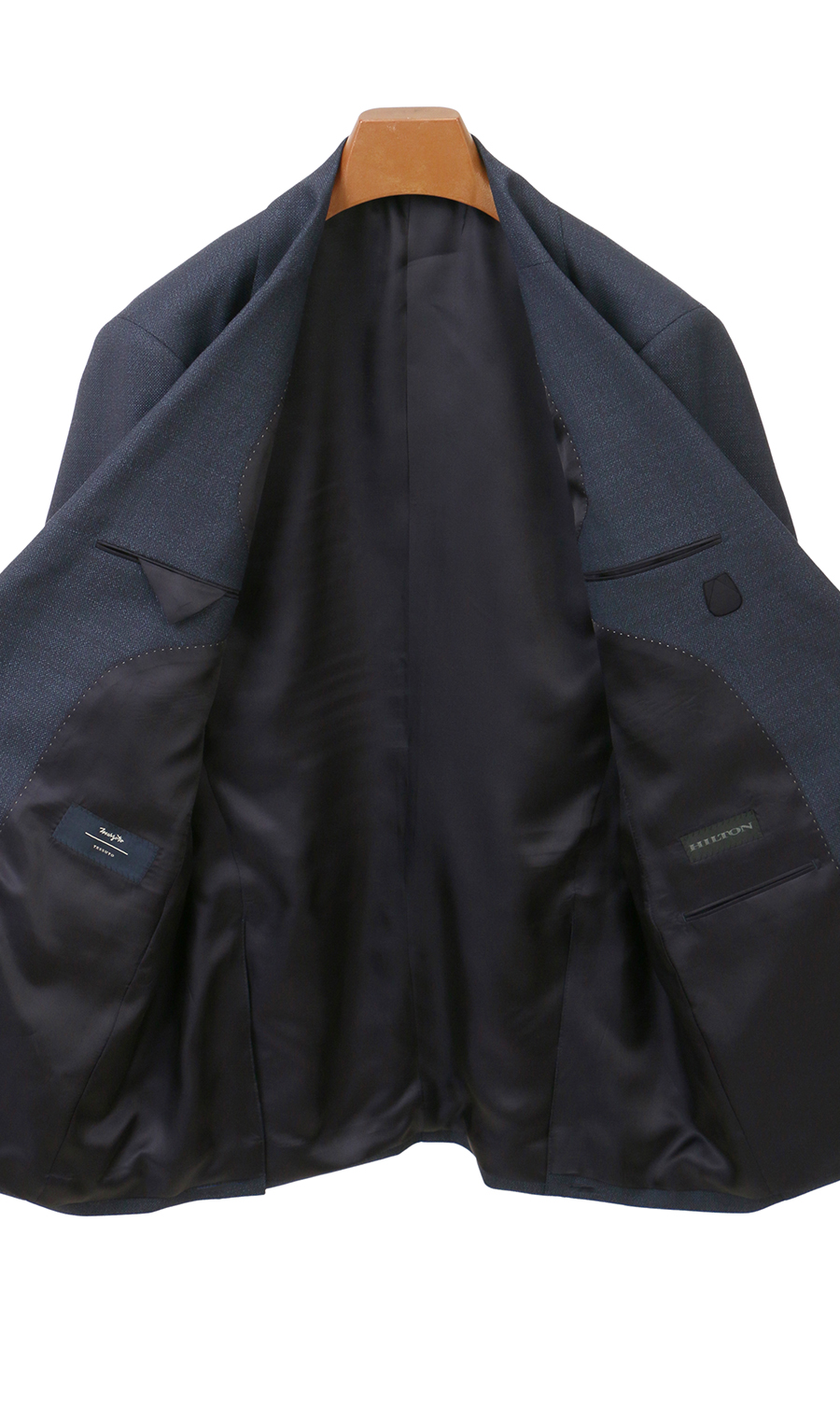 プレミアムスタイリッシュスーツ【Marzotto】 ネイビー 体型:BE体(ゆったり型),号数(身長):5号(170cm)