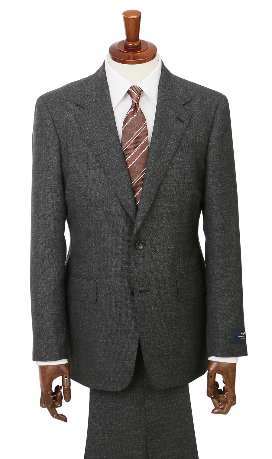 プレミアムスタイリッシュスーツ【Marzotto】 チャコール 体型:A体(標準型),号数(身長):5号(170cm)