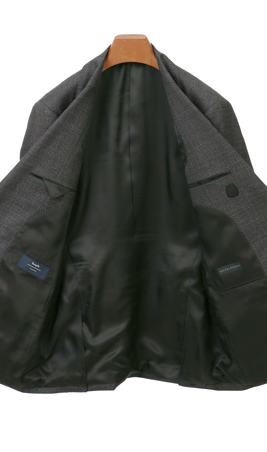 プレミアムスタイリッシュスーツ【Marzotto】 チャコール 体型:A体(標準型),号数(身長):5号(170cm)