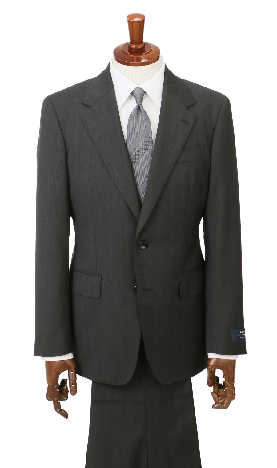 プレミアムスタイリッシュスーツ【Marzotto】 チャコール 体型:A体(標準型),号数（身長）:5号(170cm)