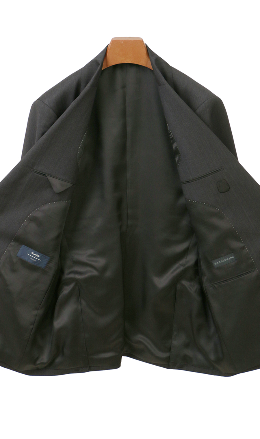 プレミアムスタイリッシュスーツ【Marzotto】 チャコール 体型:A体(標準型),号数（身長）:5号(170cm)