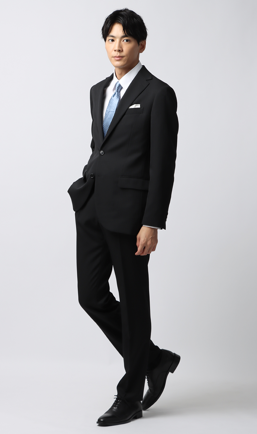 スタイリッシュスーツ【ウォッシャブル】 ブラック系 体型:YA体(スリム型),号数（身長）:3号(160cm)