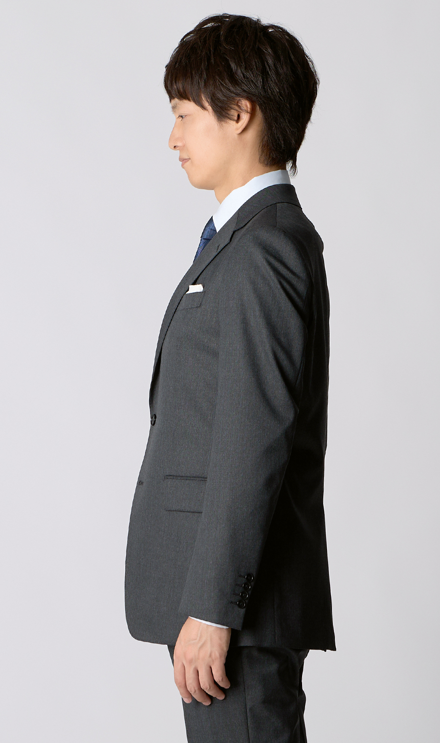 スタイリッシュスーツ【肩くるしくないスーツ】【Plastics Smart】 チャコール 体型:YA体(スリム型),号数(身長):4号(165cm)