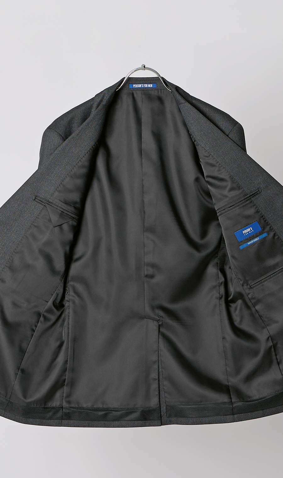 スタイリッシュスーツ【肩くるしくないスーツ】【Plastics Smart】 チャコール 体型:YA体(スリム型),号数(身長):4号(165cm)