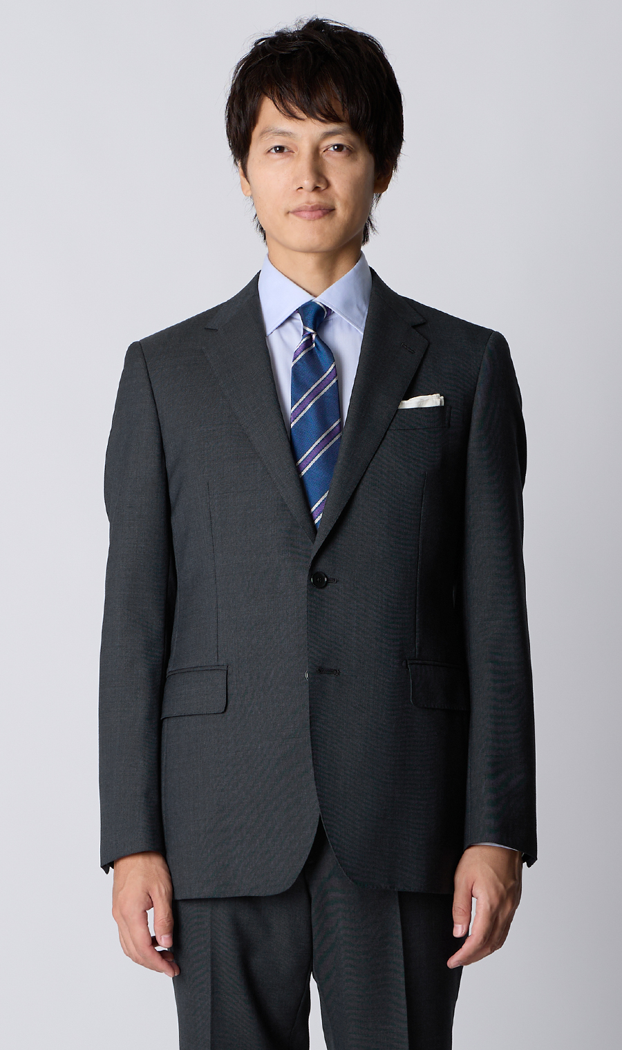 スタイリッシュスーツ【Plastics Smart】 グレー 体型:YA体(スリム型),号数（身長）:4号(165cm)