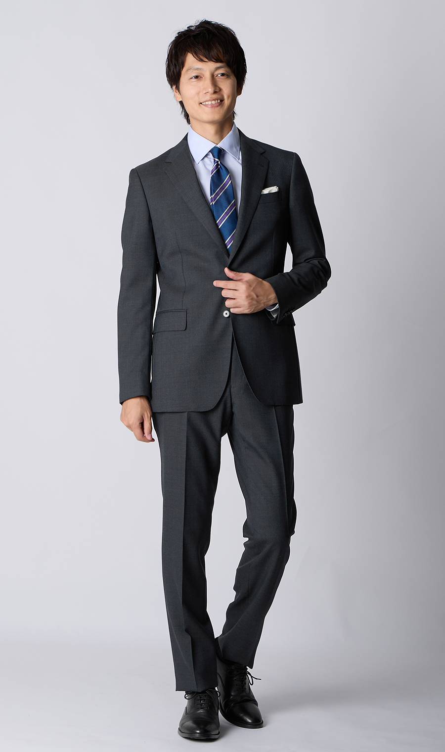 スタイリッシュスーツ【Plastics Smart】 グレー 体型:YA体(スリム型),号数（身長）:4号(165cm)