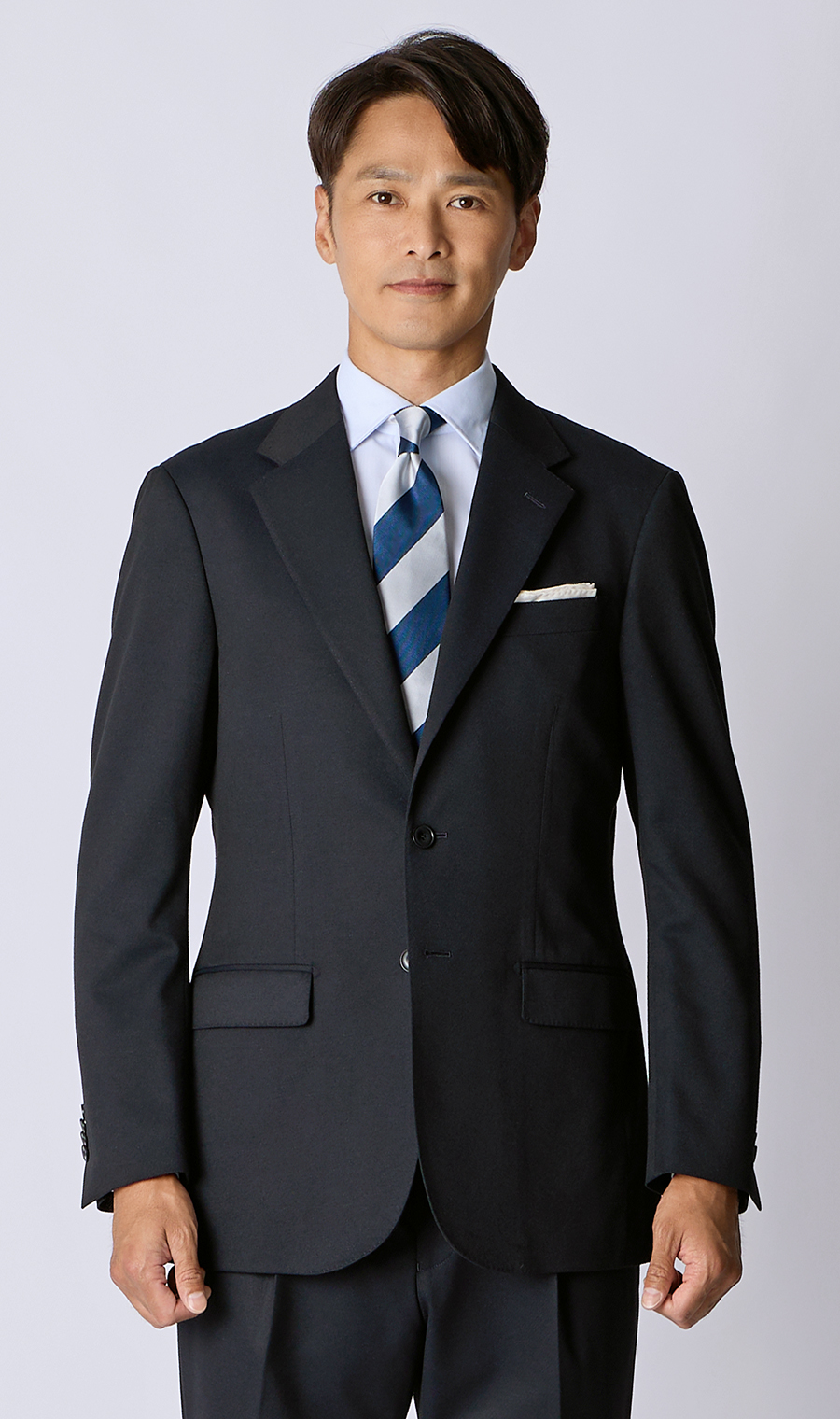 スタイリッシュスーツ【3ボタン段返り】【WEAR SHiFT】 ネイビー 体型:YA体(スリム型),号数（身長）:3号(160cm)