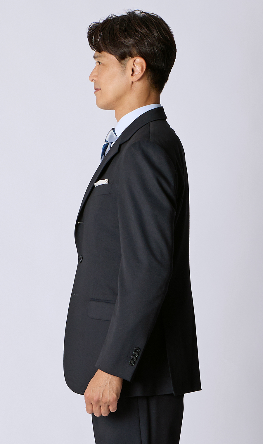 スタイリッシュスーツ【3ボタン段返り】【WEAR SHiFT】 ネイビー 体型:YA体(スリム型),号数（身長）:3号(160cm)