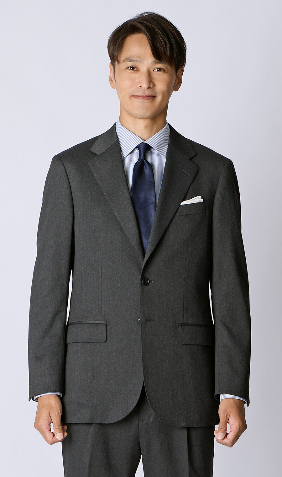 时尚套装 【3颗钮扣反折】 【WEAR SHiFT】 炭灰色体型:YA体 (修身型)，号数 (身高) :3号 (160cm)