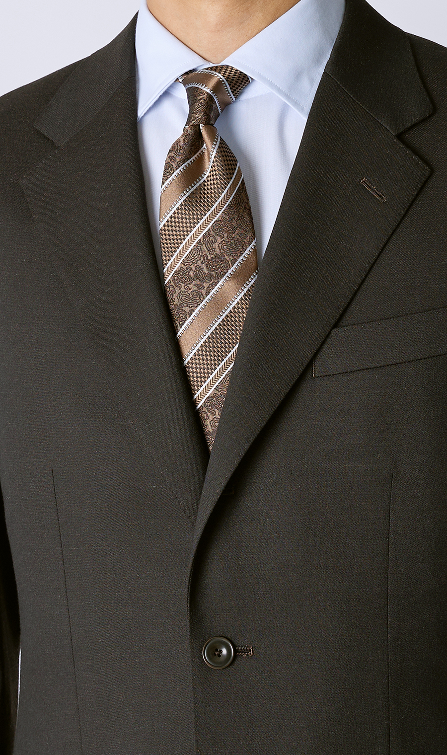 スタイリッシュスーツ【3ボタン段返り】【WEAR SHiFT】 ブラウン 体型:A体(標準型),号数（身長）:4号(165cm)