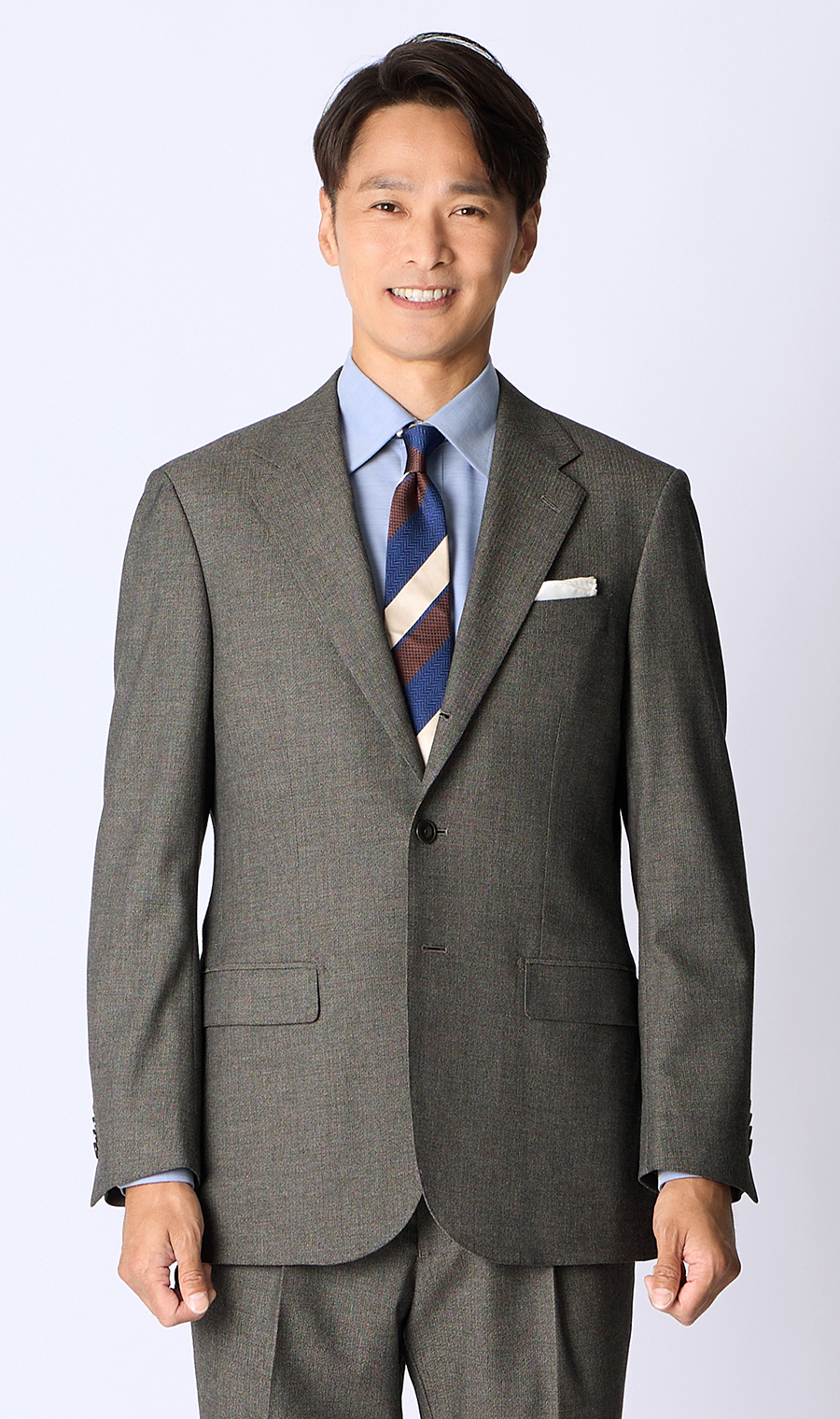 スタイリッシュスーツ【3ボタン段返り】【WEAR SHiFT】 ブラウン 体型:A体(標準型),号数（身長）:4号(165cm)