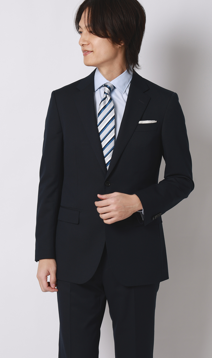 スタイリッシュスーツ【WEAR SHiFT】 ネイビー 体型:YA体(スリム型),号数（身長）:4号(165cm)